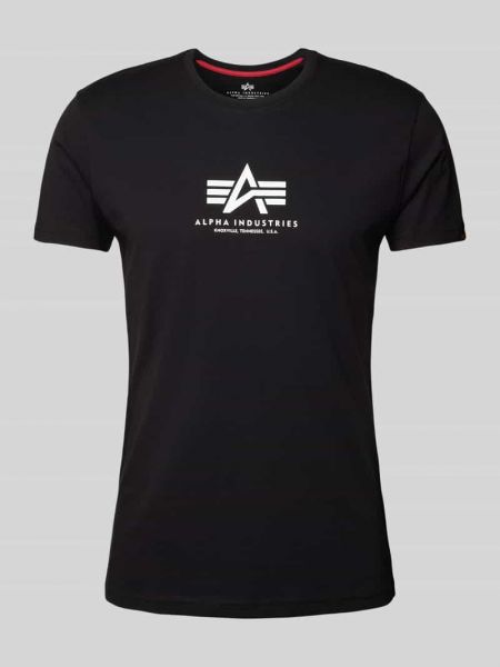 Koszulka z nadrukiem Alpha Industries czarna