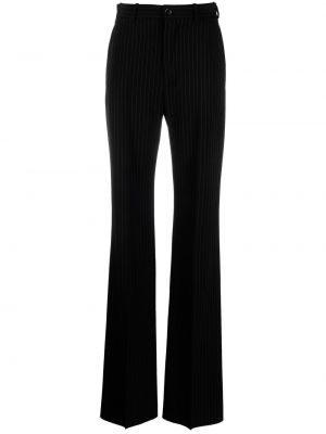 Ravne hlače s črtami Balenciaga črna