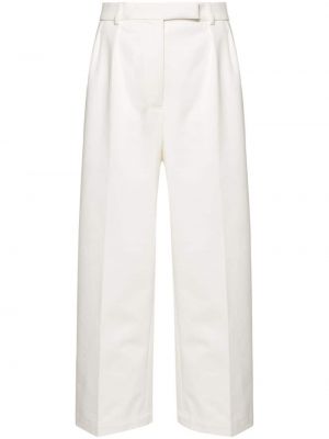 Bavlněné kalhoty relaxed fit Thom Browne bílé