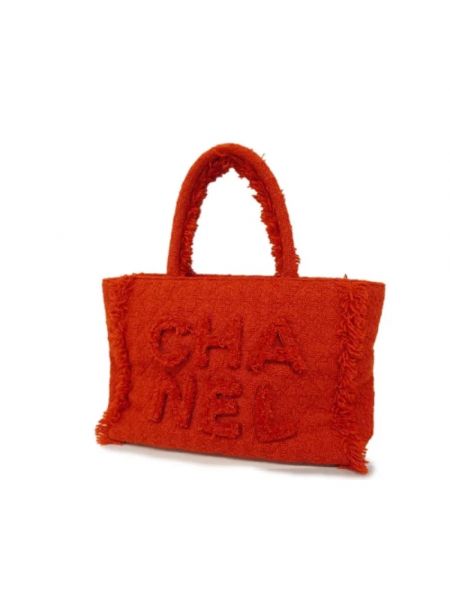 Shopperka wełniana Chanel Vintage czerwona