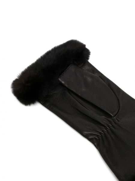 Kožené rukavice Hermès černé