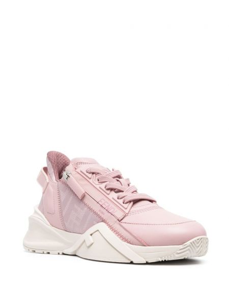 Sneakersy skórzane Fendi różowe