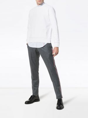 Pruhovaný pulovr jersey Thom Browne bílý