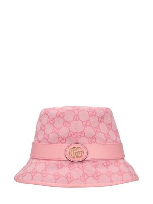 Bavlnená čiapka Gucci ružová