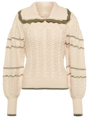 Плетен памучен пуловер Ulla Johnson розово