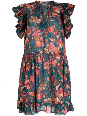 Obleka s cvetličnim vzorcem s potiskom Ulla Johnson modra