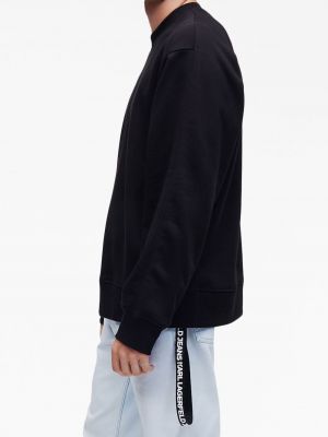 Raštuotas medvilninis džemperis Karl Lagerfeld Jeans juoda