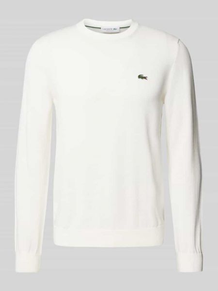 Dzianinowy sweter Lacoste biały