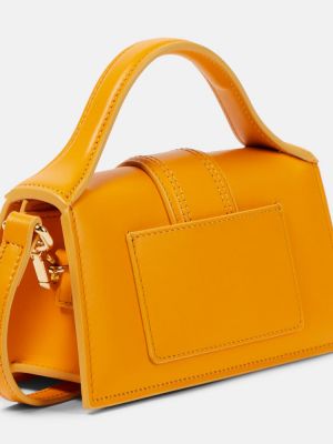 Kožená kabelka Jacquemus oranžová