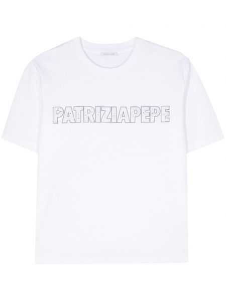 Bombažna majica Patrizia Pepe bela