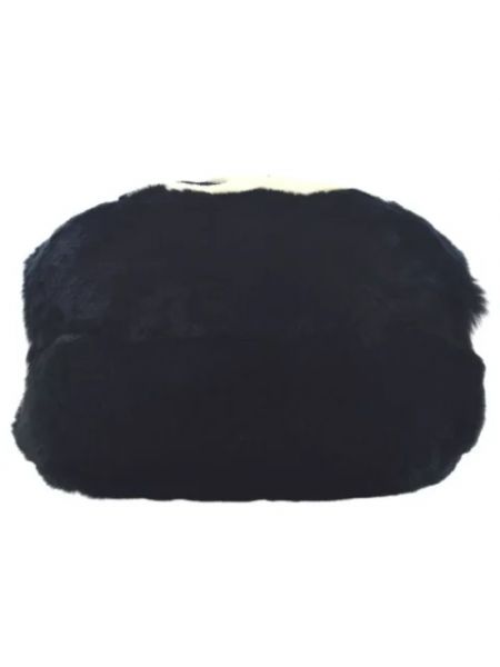 Torba na ramię z futerkiem retro Chanel Vintage czarna