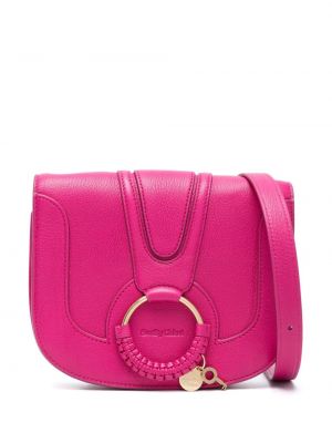 Leder schultertasche See By Chloé pink