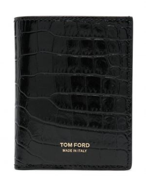 Bőr pénztárca Tom Ford fekete