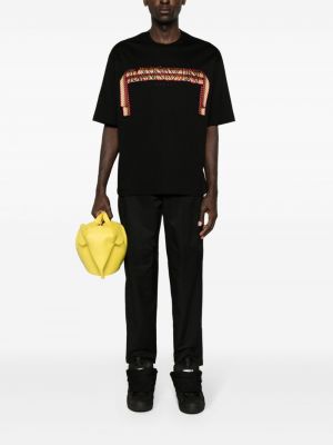 Krajkové bavlněné tričko Lanvin černé