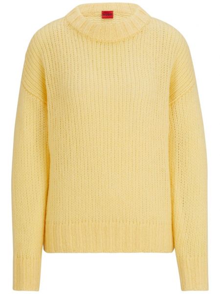 Вълнен пуловер Hugo жълто