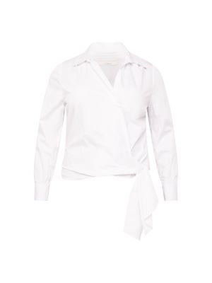 Klasická bavlnená priliehavá blúzka Guido Maria Kretschmer Curvy Collection - biela Klasická bavlnená priliehavá blúzka Guido Maria Kretschmer Curvy Collection - biela