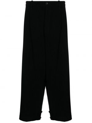 Voľné menčestrové nohavice Yohji Yamamoto čierna