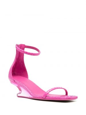 Leder sandale mit absatz Rick Owens pink