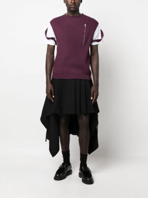 Pletená vesta na zip Moschino fialová