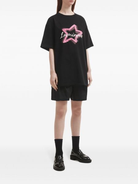 T-shirt en coton à motif étoile B+ab noir