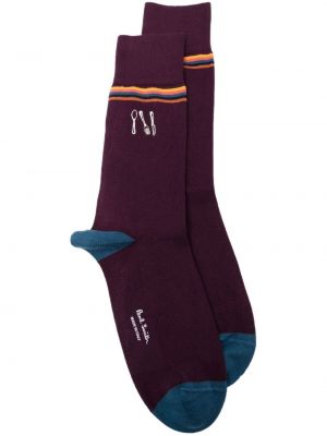 Чорапи на райета Paul Smith виолетово