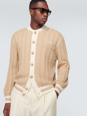 Cardigan di lana a righe King & Tuckfield beige