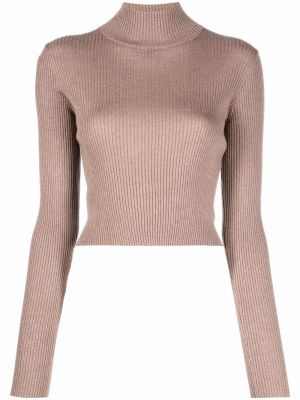 Strikket crop top Brunello Cucinelli brun