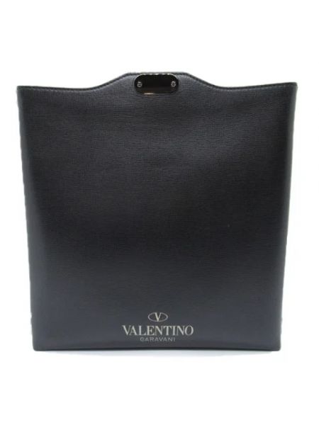 Bolsa de hombro de cuero retro Valentino Vintage negro