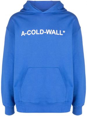 Bavlněná mikina s kapucí s potiskem A-cold-wall* modrá