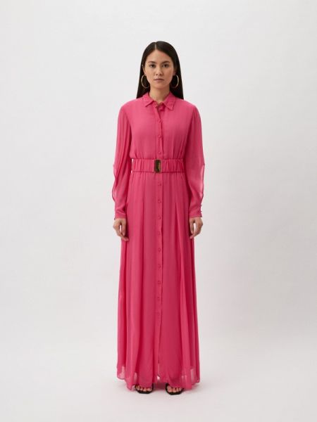 Платье-рубашка Pinko розовое