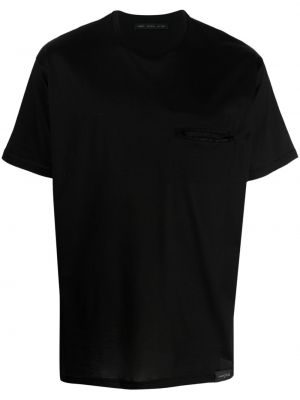 Памучна тениска с джобове Low Brand черно