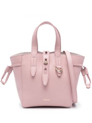 Кожени шопинг чанта Furla розово