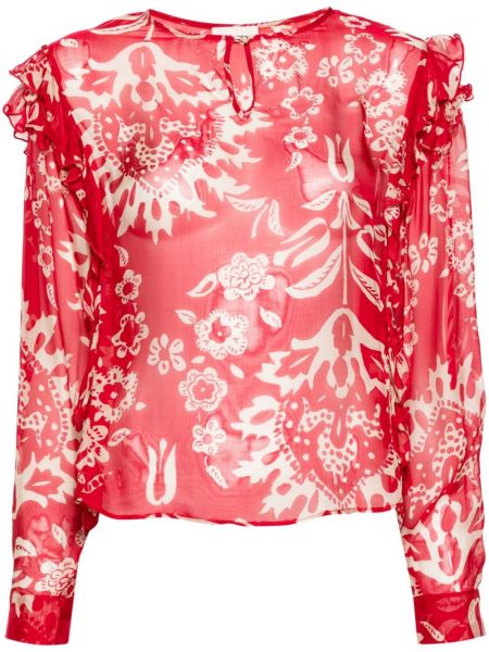 Prozirna bluza s cvjetnim printom s printom Liu Jo
