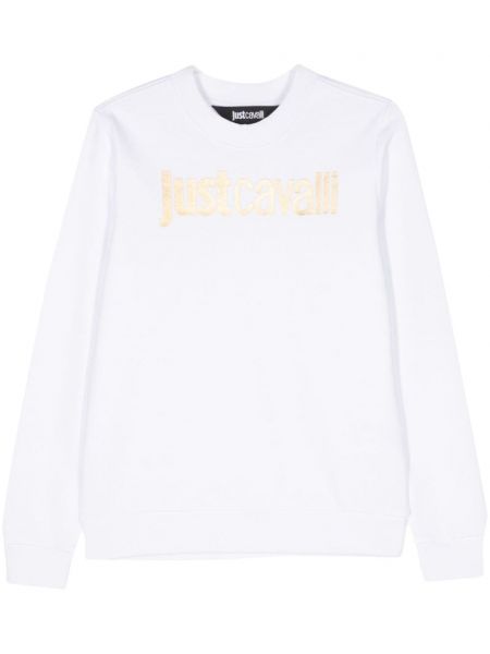 Sweatshirt aus baumwoll mit print Just Cavalli weiß