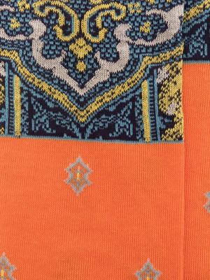 Calcetines de cachemir de punto con estampado de cachemira Etro naranja