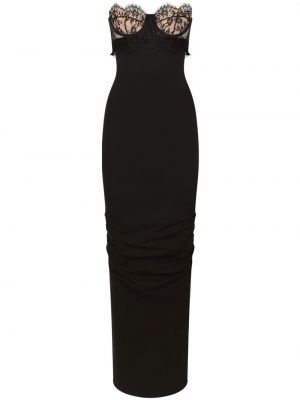 Večernja haljina s čipkom Dolce & Gabbana crna