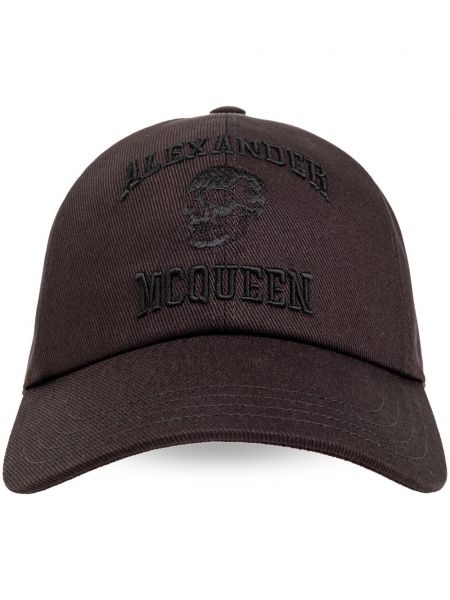 Siuvinėtas kepurė su snapeliu Alexander Mcqueen ruda
