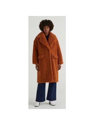 Пальто UNITED COLORS OF BENETTON, искусственный мех, средней длины, XL черный