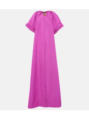 Βαμβακερή φόρεμα Oscar De La Renta μωβ