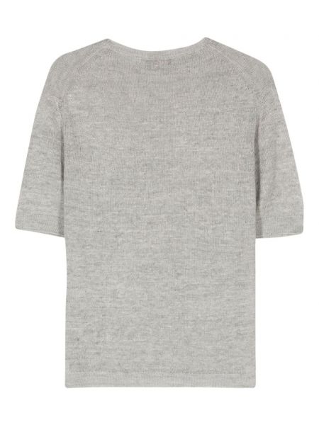 Pletené tričko s kulatým výstřihem Dell'oglio šedé