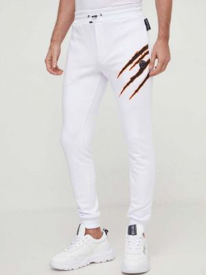 Sportovní kalhoty s potiskem Plein Sport bílé