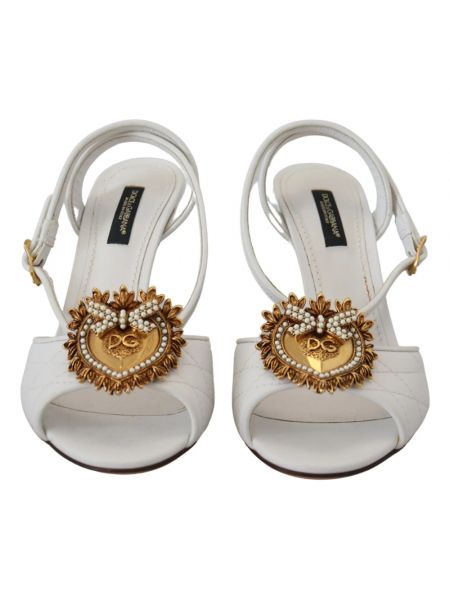 Sandały na obcasie na wysokim obcasie Dolce And Gabbana białe