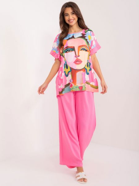 Bluza s volanima Fashionhunters ružičasta