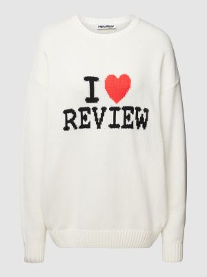 Dzianinowy sweter Review Female biały