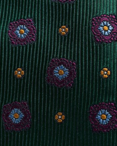 Corbata de seda de flores con estampado Etro verde