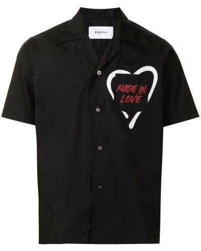 Camisa con estampado Ports V negro