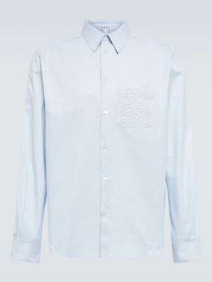 Памучна риза Loewe синьо