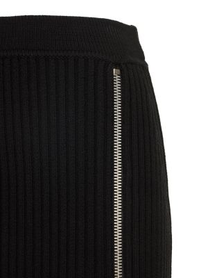 Vlněné midi sukně na zip Michael Kors Collection černé