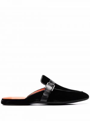 Pantofi loafer cu decupaj la spate slip-on Santoni negru