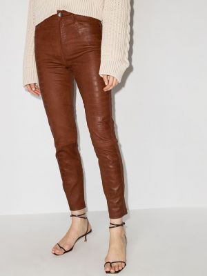 Pantalones de cuero Frame marrón